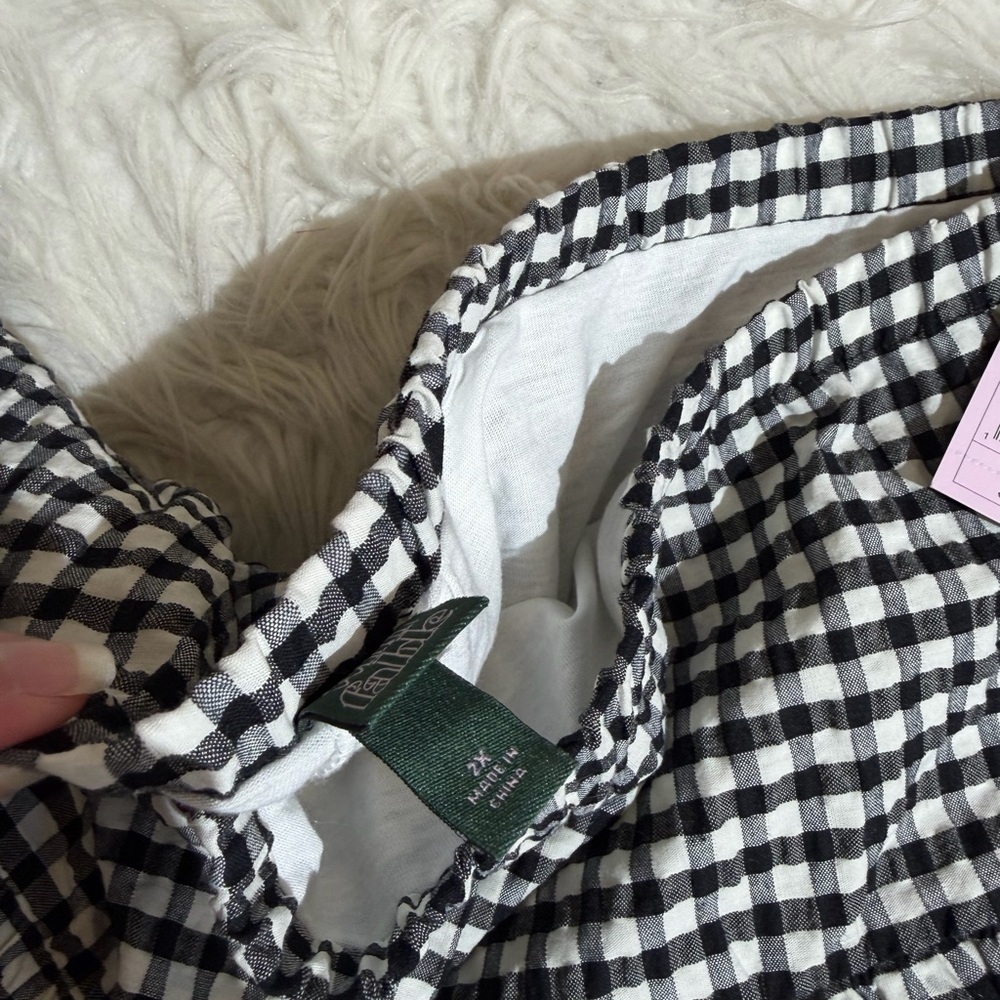 NWT Wild Fable 2X Black and White Checkered Gingham Women's Skirt Skort Shorts - Picture 4 of 5
